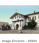 #40944 Stock Photo Of Children Holding Hands And Walking In Front Of The Mission San Francisco De Asis In San Francisco California