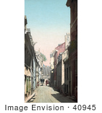 #40945 Stock Photo Of Champlain Street Through Residential Houses In Quebec Canada