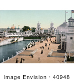 #40948 Stock Photo Of People Strolling On The Promenade At The Trans-Mississippi And International Exposition In Omaha Nebraska