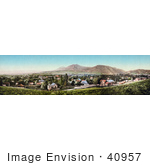 #40957 Stock Photo Of A Panoramic Cityscape Of Boulder Colorado With The Rocky Mountains In The Distance