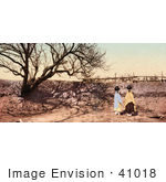 #41018 Stock Photo Of Pueblo Natives Carrying Water Urns On Their Heads Going To The Spring To Gather Water New Mexico
