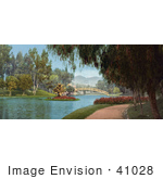 #41028 Stock Photo Of A Path Along The Pond At Hollenbeck Park Los Angeles California