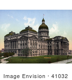 #41032 Stock Photo Of The Domed Indiana State Capitol Building In Indianapolis Indiana