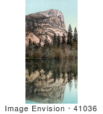 #41036 Stock Photo Of A Mountain And Trees Reflecting On The Still Waters Of Mirror Lake In Yosemite National Park California