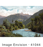 #41044 Stock Photo Of A View Of A River Flowing Near The Needle Mountains As Seen From Animas Canyon In Colorado