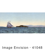 #41048 Stock Photo Of A Boat Sailing Near Alcatraz Island On The Golden Gate San Francisco California