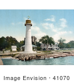 #41070 Stock Photo Of The White Biloxi Lighthouse In Biloxi Mississippi