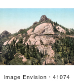 #41074 Stock Photo Of A Train Moving Along The Side Of A Mountain Devil’S Slide Colorado
