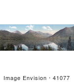 #41077 Stock Photo Of A Panoramic View Of Mountains Reflecting In Upper Twin Lake In Colorado