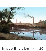 #41120 Stock Photo Of Smoke Rising From The Chimeys At The Appleton Paper Mill On The Banks Of Fox River In Wisconsin