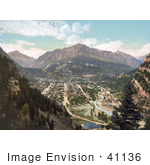 #41136 Stock Photo Of The Uncompahgre River Flowing Through The Valley City Of Ouray Colorado