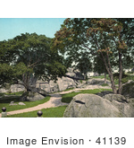 #41139 Stock Photo Of Paths Leading To The Entrance Of The Devil’S Den At The National Miliary Park In Gettysburg Pennsylvania