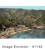 #41142 Stock Photo Of Boats In The Harbor In Front Of Hotels On The Beach Of Avalon Of Santa Catalina Island California