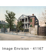 #41167 Stock Photo Of A Front View Of The Pringle House In Charleston South Carolina