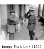 #41229 Stock Photo Of Babe Ruth And John J Pershing In Uniforms Saluting Each Other