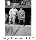 #41232 Stock Photo Of Babe Ruth In His New York Yankees Baseball Uniform Standing In The Dugout With John Mcgraw