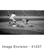 #41237 Stock Photo Of Ty Cobb Sliding Safe To Third Base After Making A Triple
