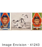 #41243 Stock Illustration Of A Vintage Baseball Card Of George Moriarty And Ty Cobb