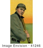 #41246 Stock Illustration Of A Vintage Baseball Card Of Tyrus Raymond Cobb Of The Detroit Tigers Up At Bat