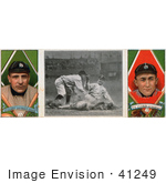 #41249 Stock Illustration Of A Vintage Baseball Card Of Charley O’Leary And Ty Cobb