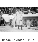 #41251 Stock Photo Of Ty Cobb In His Detroit Tigers Baseball Uniform Standing In Front Of A Dugout During A Game