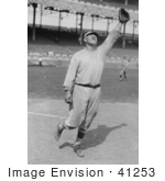 #41253 Stock Photo Of Jim Thorpe In His Giants Uniform Holding Up A Gllove To Catch A Baseball