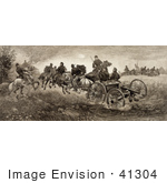 #41304 Stock Illustration Of Soldiers And Horses Fighting In The Battle Of Chancellorsville Virginia On May 3rd 1863