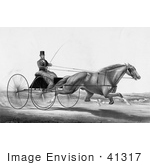 #41317 Stock Illustration Of A Man Robert Bonner In A Cart Being Pulled By A Running Horse