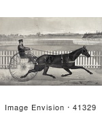 #41329 Stock Illustration Of A Man Racing The Famous Roan Horse Captain Mcgowan In His 20th Mile