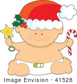 #41528 Clip Art Graphic Of A Christmas Baby