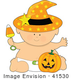 #41530 Clip Art Graphic Of A Halloween Baby