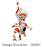 #42291 Clip Art Graphic Of An Orange Cam Climbing Up On The Back Of Another