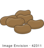 #42311 Clip Art Graphic Of A Group Of Potatoes