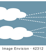 #42312 Clip Art Graphic Of Wind And Clouds In A Sky