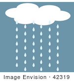 #42319 Clip Art Graphic Of Rain Cloud Pouring Water Down
