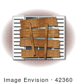 #42360 Clip Art Graphic Of A Foreclosed Or Condemned Home With A Boarded Up Window