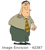 #42387 Clip Art Graphic Of A Businessman On The Look Out