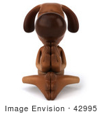 #42995 Royalty-Free (Rf) Cartoon Clipart Of A 3d Brown Dog Mascot Meditating - Pose 3