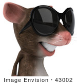 #43002 Royalty-Free (Rf) Cartoon Clipart Illustration Of A 3d Mouse Mascot Wearing Shades - Pose 4