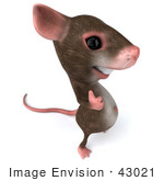 #43021 Royalty-Free (Rf) Cartoon Clipart Illustration Of A 3d Mouse Mascot Giving The Thumbs Up - Pose 4