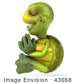 #43068 Royalty-Free (RF) Cartoon Clipart of a Zen 3d Turtle Mascot Meditating - Version 4 by Julos