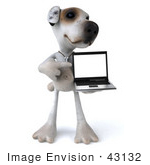 #43132 Royalty-Free (Rf) Clipart Illustration Of A 3d Jack Russell Terrier Dog Mascot With A Laptop - Pose 5