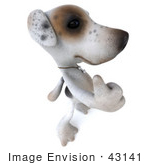 #43141 Royalty-Free (Rf) Clipart Illustration Of A 3d Jack Russell Terrier Dog Mascot Giving The Thumbs Up - Pose 4