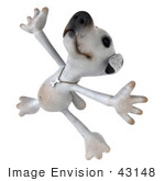 #43148 Royalty-Free (Rf) Clipart Illustration Of A 3d Jack Russell Terrier Dog Mascot Dancing - Pose 4