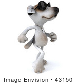 #43150 Royalty-Free (Rf) Clipart Illustration Of A 3d Jack Russell Terrier Dog Mascot Wearing Sunglasses - Pose 3