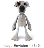 #43151 Royalty-Free (Rf) Clipart Illustration Of A 3d Jack Russell Terrier Dog Mascot Standing And Facing Front