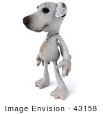 #43158 Royalty-Free (Rf) Clipart Illustration Of A 3d Jack Russell Terrier Dog Mascot Standing And Facing Left