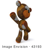 #43193 Royalty-Free (Rf) Illustration Of A 3d Knitted Teddy Bear Mascot Waving