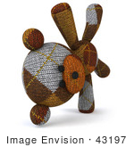 #43197 Royalty-Free (Rf) Illustration Of A 3d Knitted Teddy Bear Mascot Doing A Cartwheel - Version 2