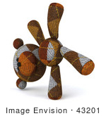 #43201 Royalty-Free (Rf) Illustration Of A 3d Knitted Teddy Bear Mascot Doing A Cartwheel - Version 3